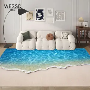 3D -Wellen Nicht -Slip -Teppich, Schlafzimmer Teppich, Meeresstil, großes Wohnzimmer, Seelenflockenteppich, Schlafzimmerdekoration, Küchenteppich 11 Hauptverkäufe Nautische Teppiche - №8