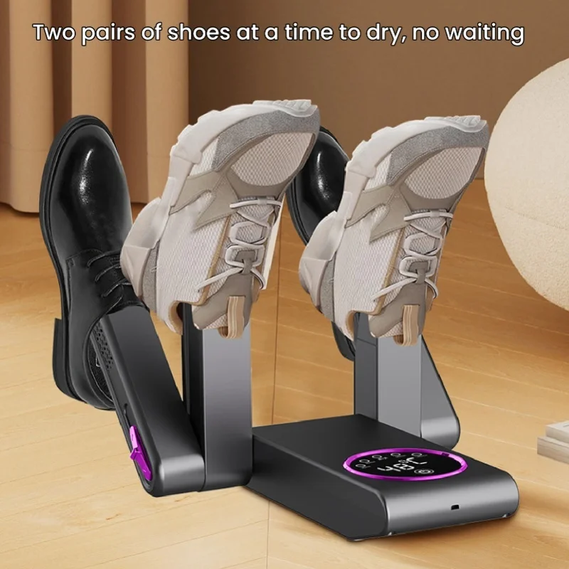 Portable Double Arm Boot Dryer with Adjustable Angle Foldable Quick Drying Shoe Warmer Timer for Home And Travel Use