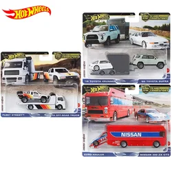 Original Hot Wheels Premium Team Transport Car Culture Nissan Euro Hauler Fleet Street Toyota Supra Toys for Boys Models Vehicle