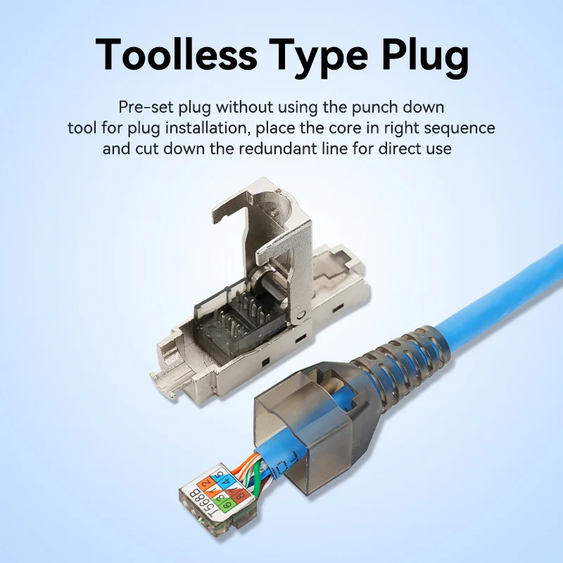 Vention Cat6 Cat6A Industrial Ethernet Connector RJ45 Shielded Field Plug Tool Free Easy Metal Die-Cast Termination Conector new