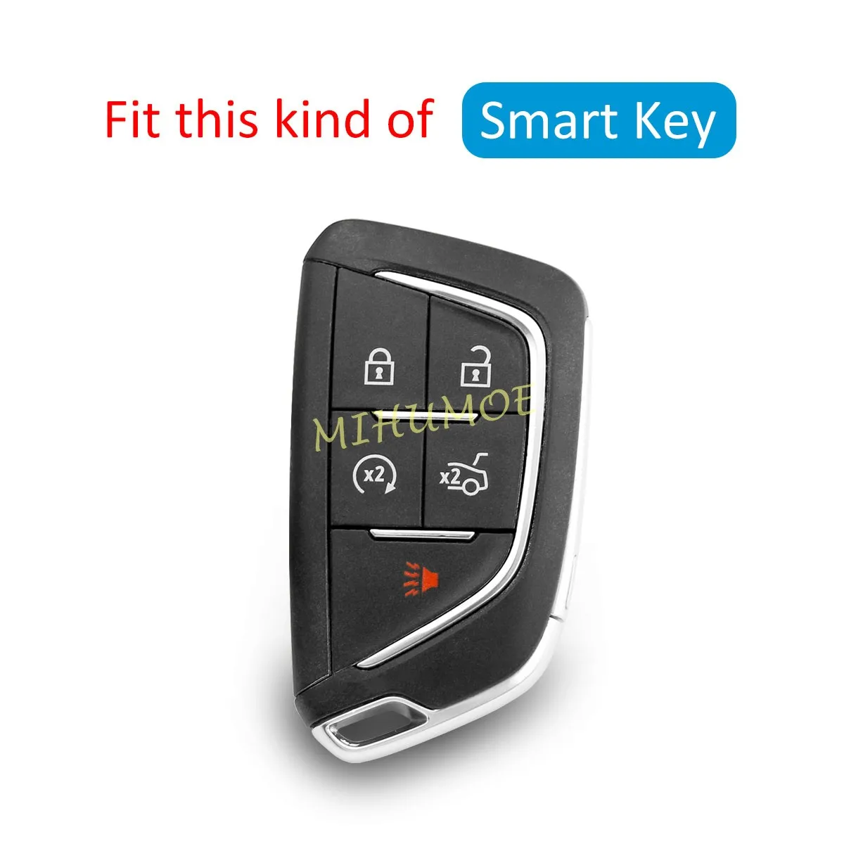 For Cadillac CT4 CT5 Escalade 2021-2024 2025 2026 LYRIQ XT4 2024 2025 Black/Clear Transparent Car Key Fob Case Cover Shell 2PCS