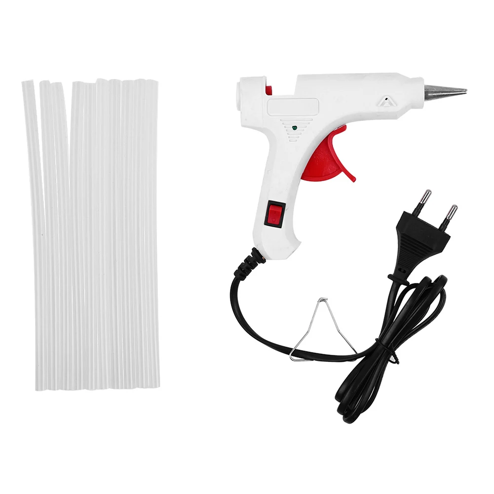 10Pcs Glue Sticks + High Temp Heater Melt Hot Glue Machine 20W Home Diy Repair Tool European Regulation