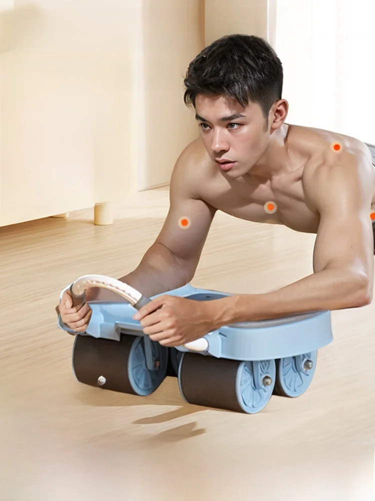 automatic-rebound-abdominal-wheel-four-wheel-abdominal-muscle-fitness-equipment-home-gym-equipment-core-strength-training