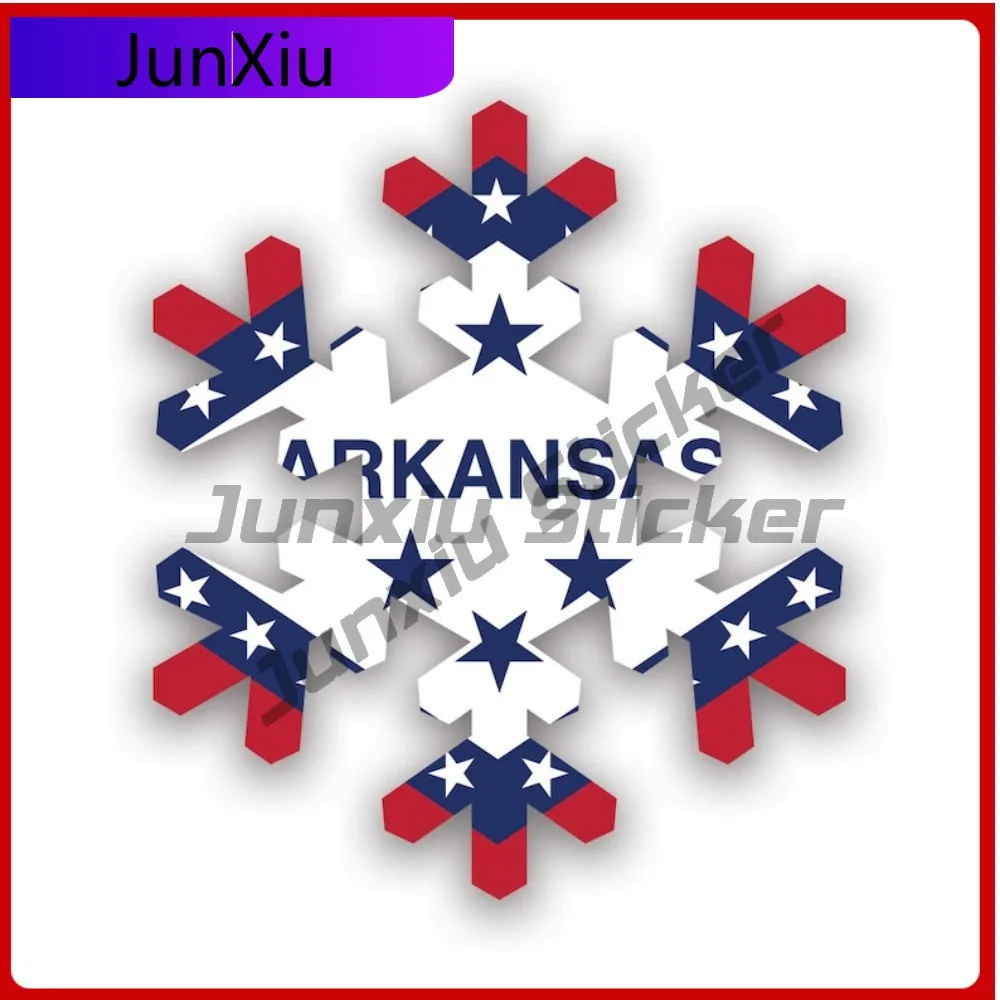 

Arkansas Snowflake Sticker Scratch Resistant Fade Resistant Cartoon For Truck Rear Windshield Helmet Easy Apply No Residue Decor