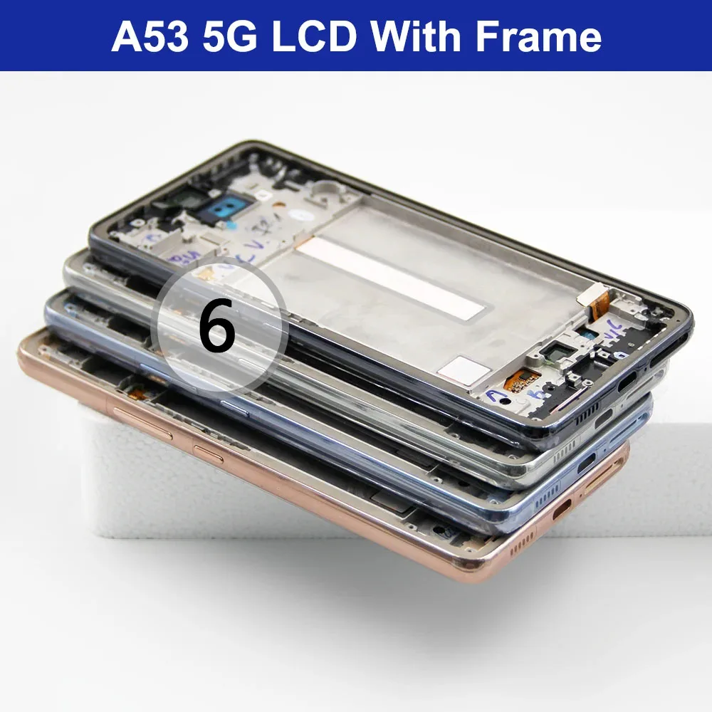 6.5\'\' tft A53 5G Screen Replacement with Frame, for Samsung Galaxy A53 5G A536 A536B A5360 Lcd Display Digital Touch Screen