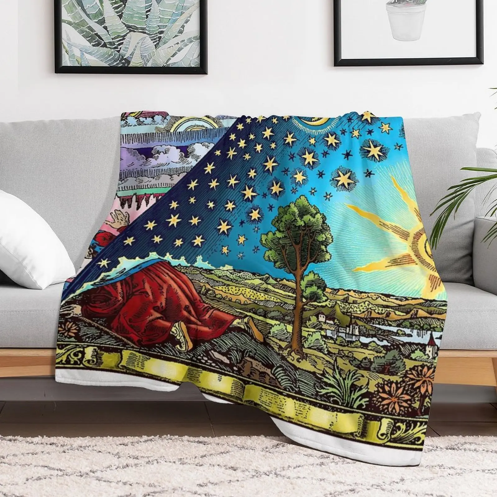 Flammarion Engraving Flat Earth Throw Blanket Nap Luxury Throw warm for winter Extra Large Throw Blankets