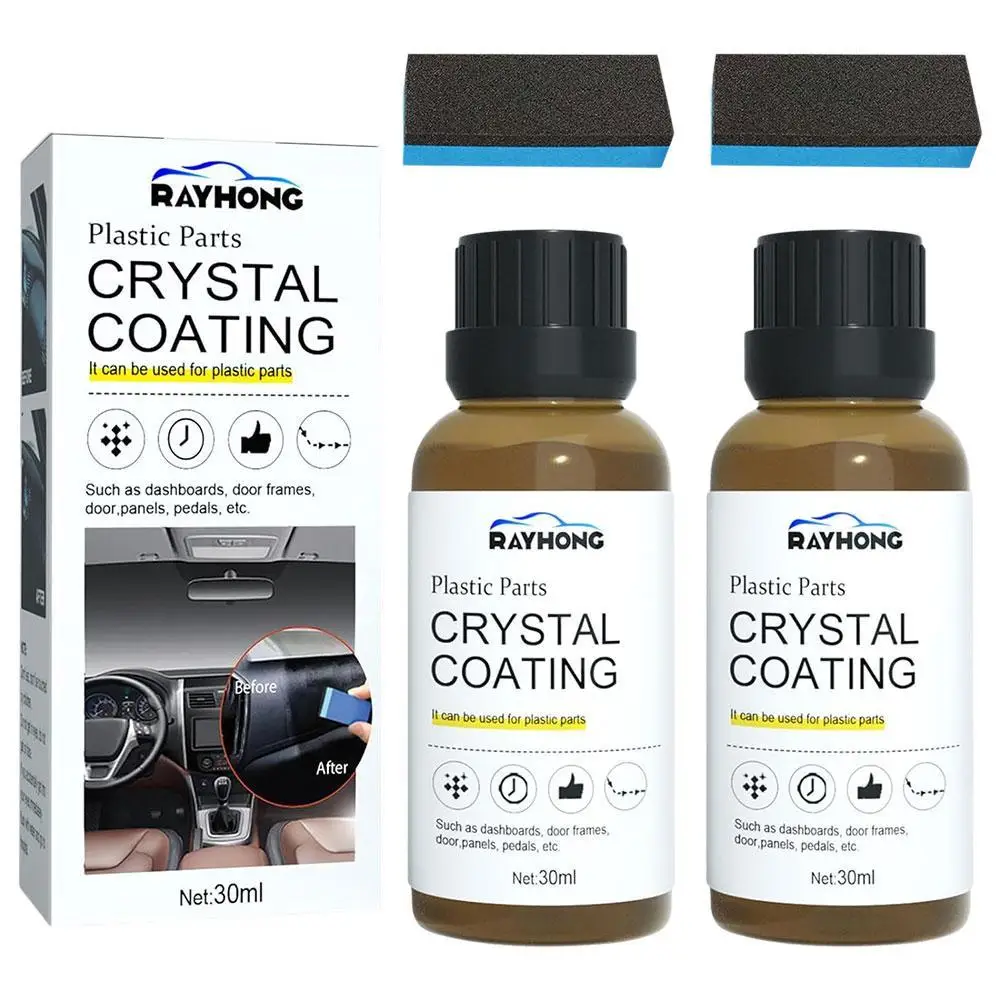 

30ml Plastics Parts Crystal Coating Restorer For Cars Maintenance Agent Car Plastics Restorer Sponge Waterproof