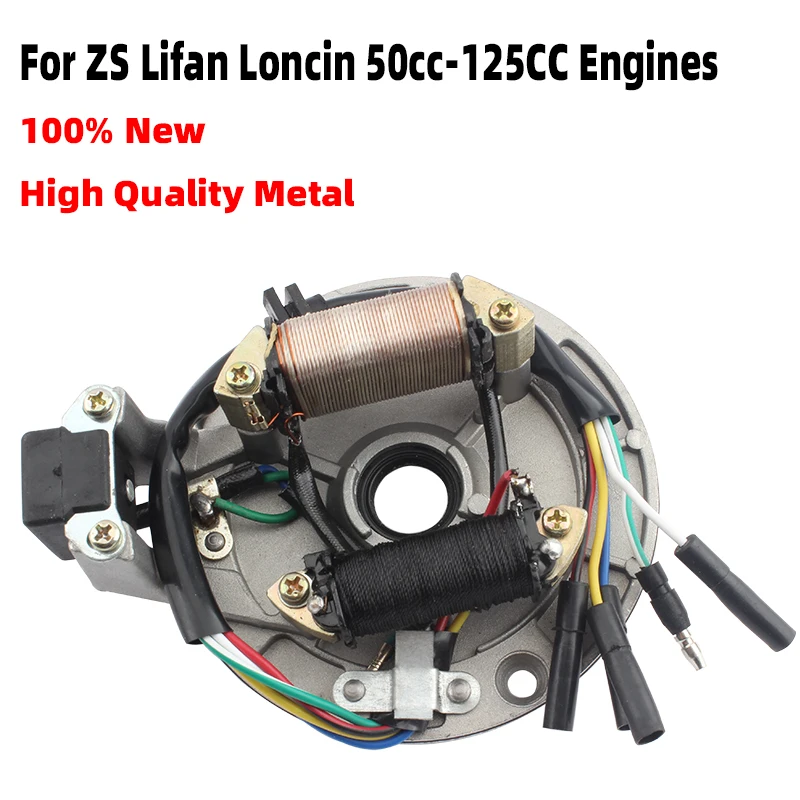 For ZS Lifan Loncin 50cc-125CC Engines Pit Dirt Bike CQ-102 Universal High Quality Magnet Motor Stator Coils Magneto Motor Coils