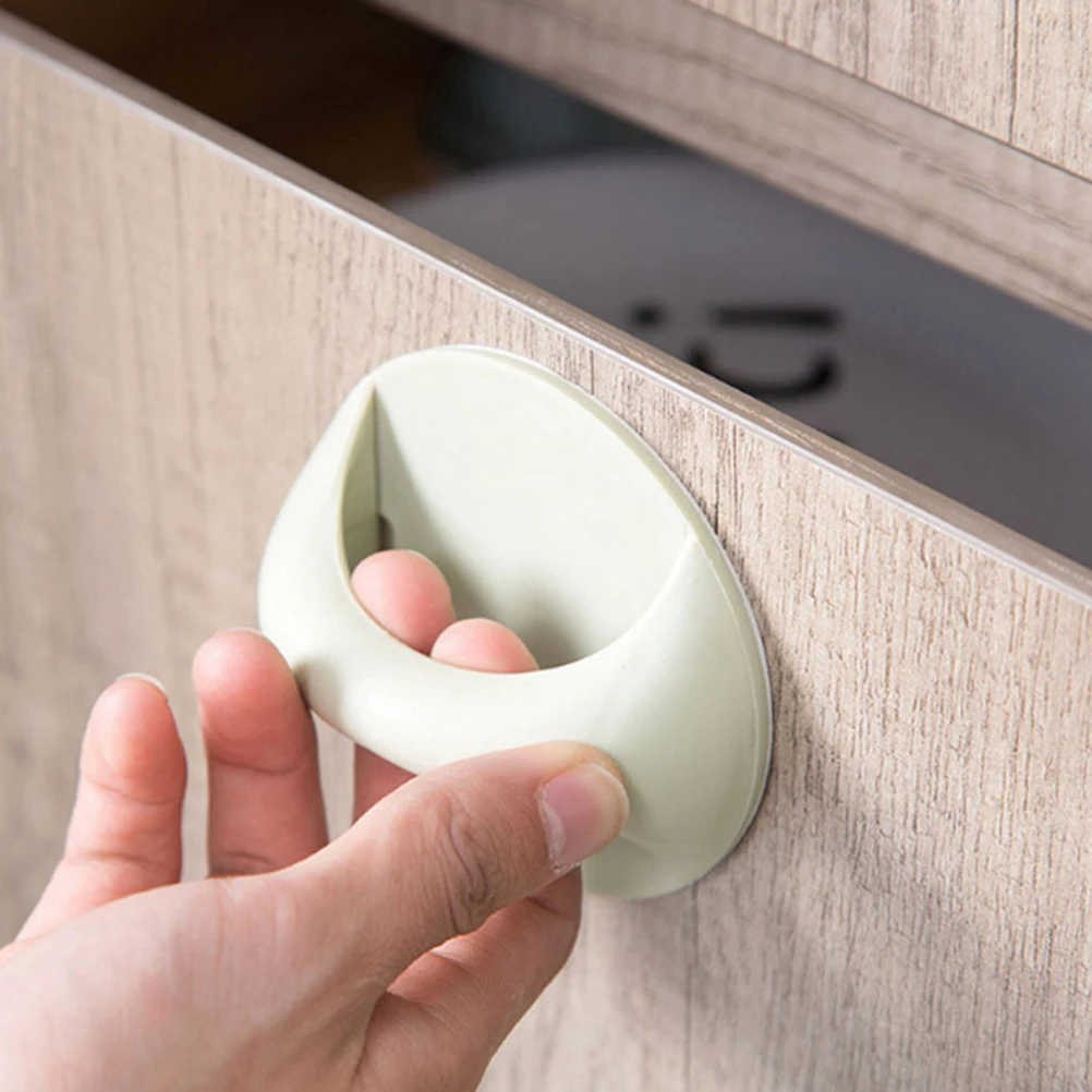 

4 pcs Solid Color Cabinet Knob Multifunctional Drawer Pull Handle for Kitchen Door Closet Durable Plastic Hardware Easy Install
