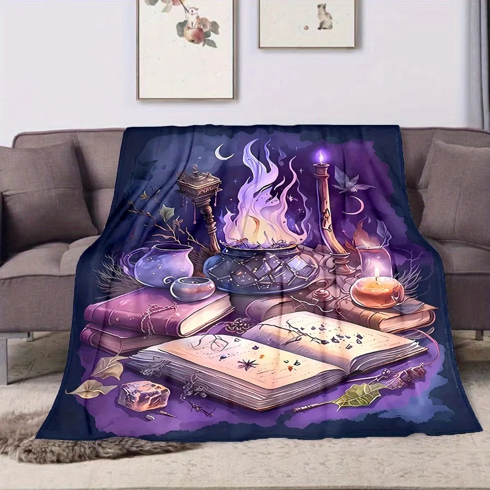 Magic Cauldron Flannel Blanket Southwestern Tribal Anti-Pill Microfiber Printed Throw – Elegant Living Room Accent