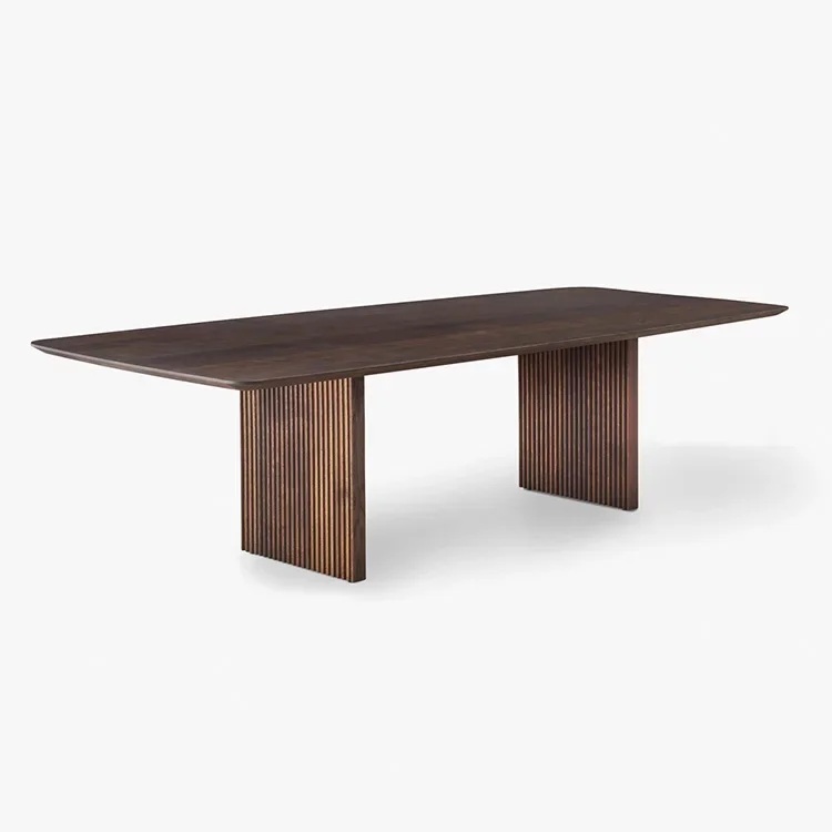 

Nordic Style Solid Wood Dining Table Rectangular Black Walnut Dining Table Designer Art