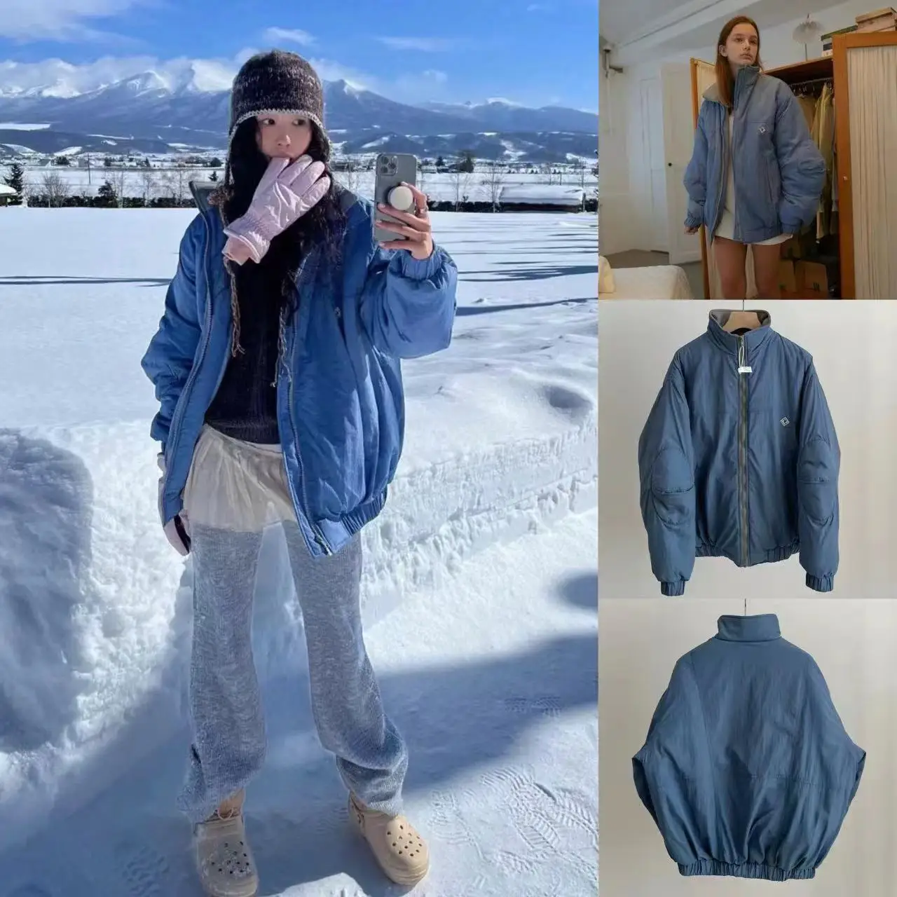 

Warm Stand Collar Lazy Sle Loose Fit oulder Drop Cotton Jaet Outerwear Thiened Long Sve Zipper Closure Commute Fas...