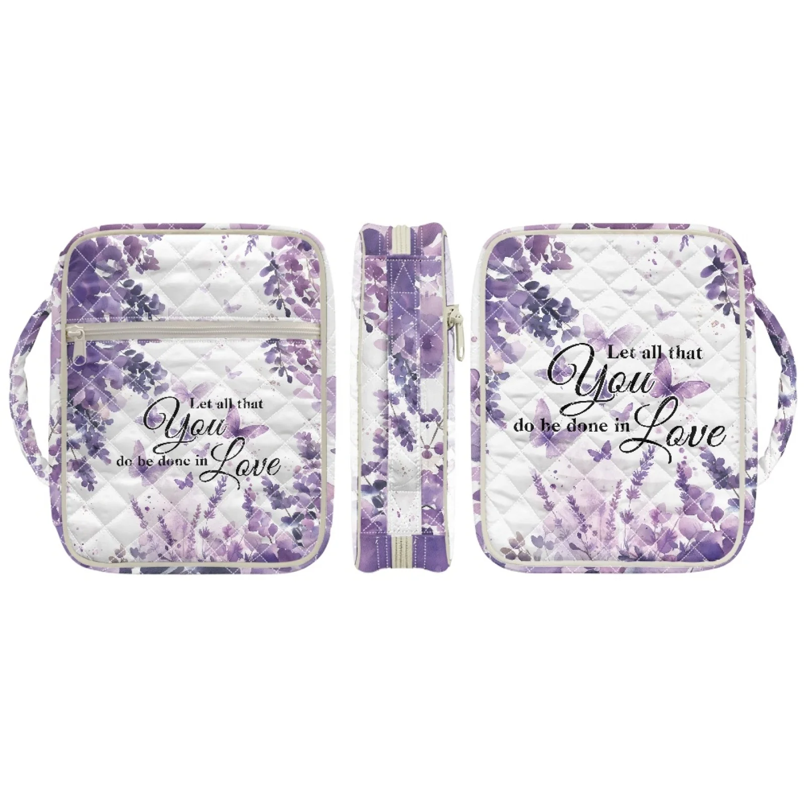 Coloranimal Purple Lavender 2026 Trending Bibles Protector Box Stretch Polyester Reusable Church Bags for Daily Life