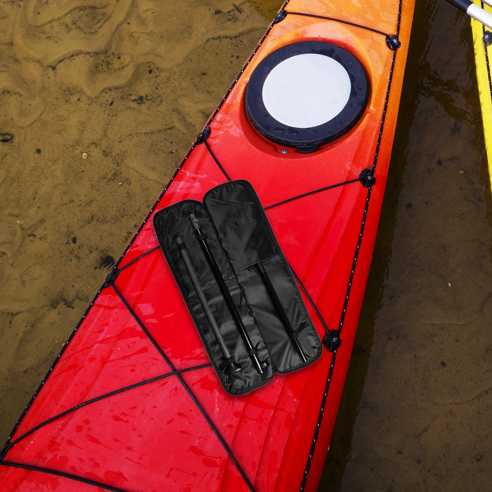 

Portable Kayak Oar Bag with Zippered Closure Heavy-Duty Epe Material Breathable Lightweight Paddle Organizer for Canoe Boating