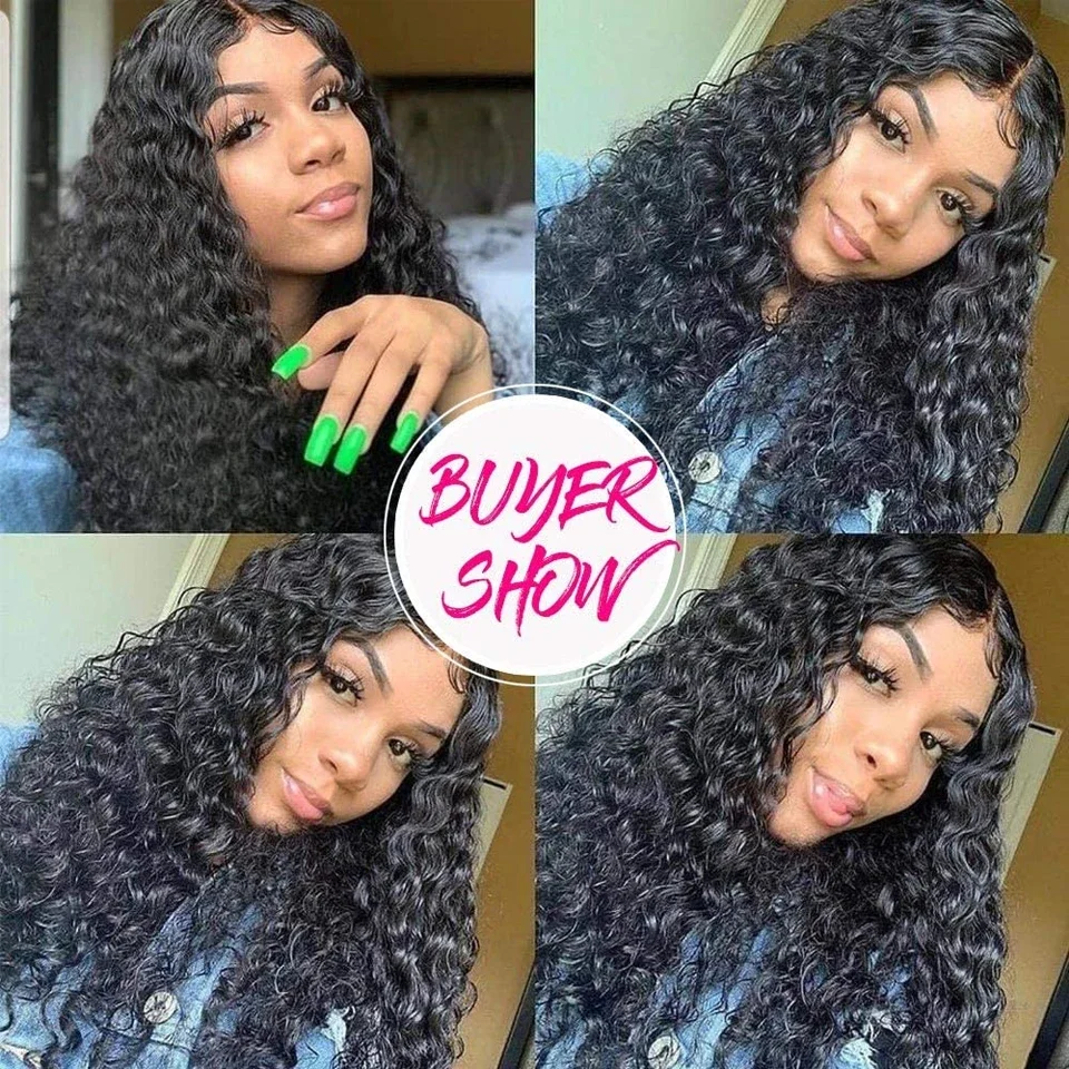 Brazilian 8-28 30Inch Water Wave Human Hair Bundles Curly Hair Bundles Wet and Wavy Deep Curly Raw Virgin Human Hair Extensions