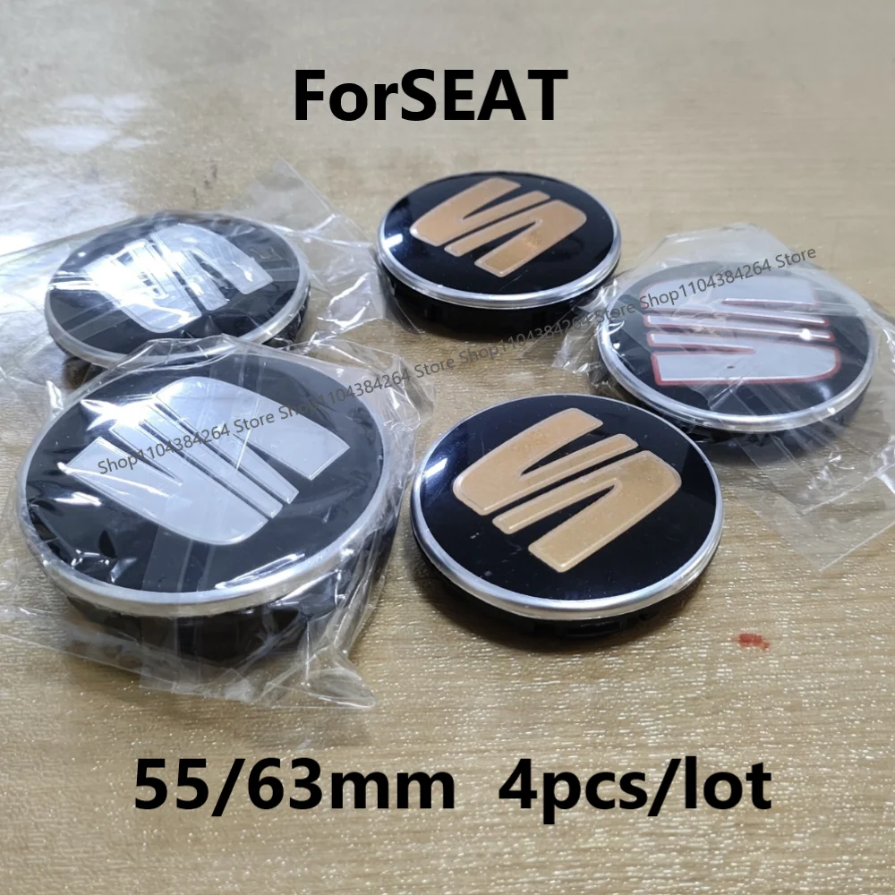 

4pcs 55mm 63mm Car Wheel Center Hub Caps For Ibiza Arosa FR Exeo Leon Alhambra Altea Freetrack Mii hubcap Accessories