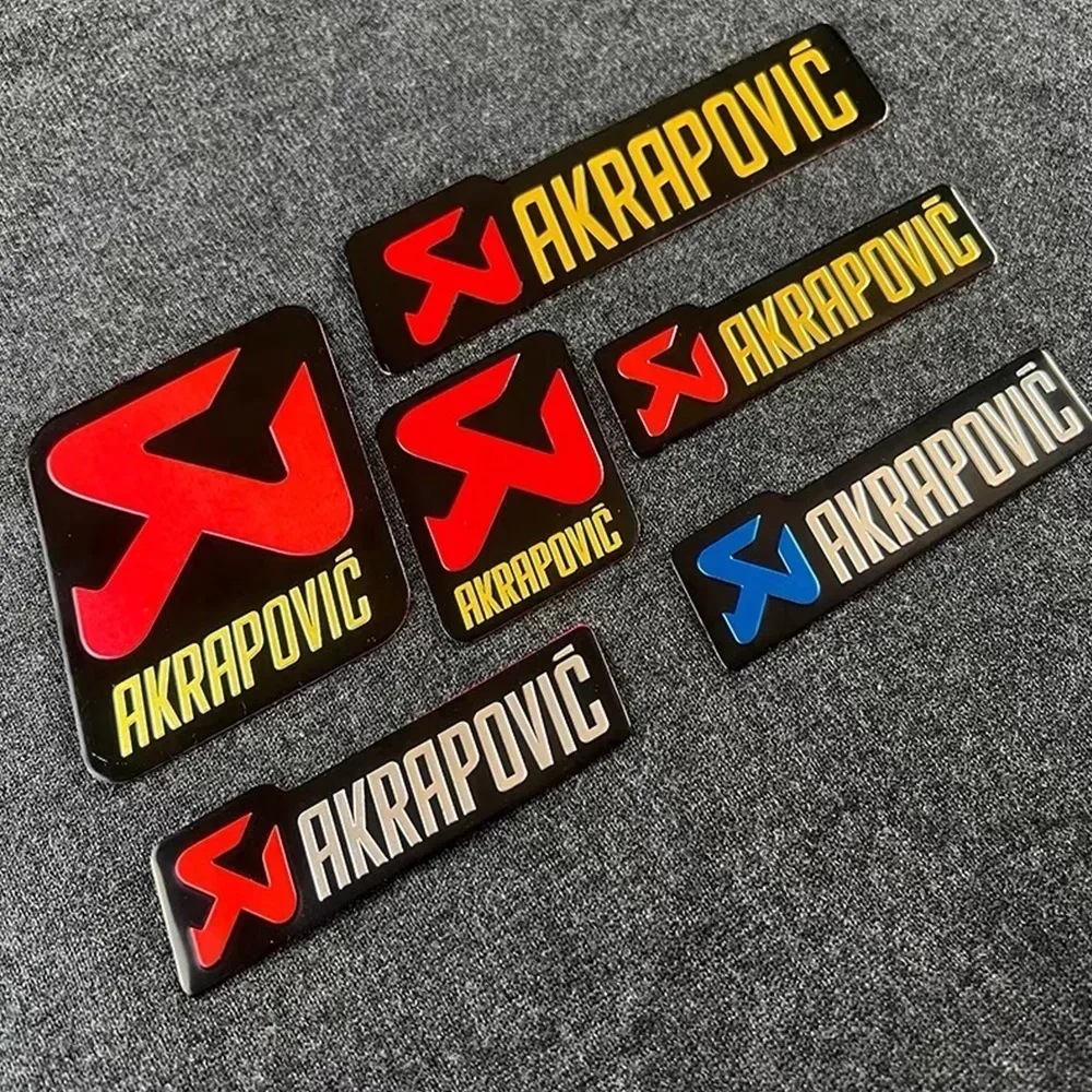 

Motorcycle Exhaust Pipe Modification Waterproof Sunscreen Sticker Akrapovic Racing Sponsor Metal Aluminum Decals Car Decoration