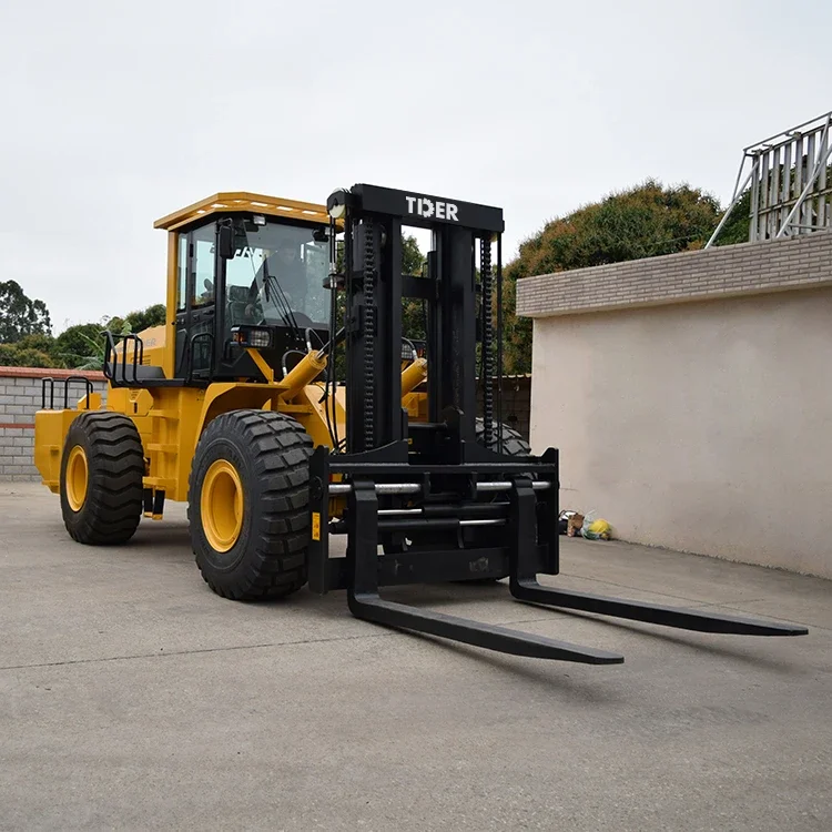 New Empilhadeira 10 Ton 15 Ton 20 Ton 4 Wheel Drive 2WD 4WD All Terrain Forklift Rough Terrain Forklift For Sale