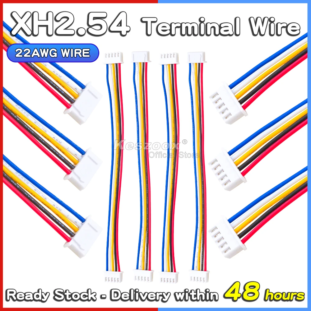 JST XH 2.54mm Pitch XHP-5 5Pin Connector Housing with 10cm to 100cm Wire Cable