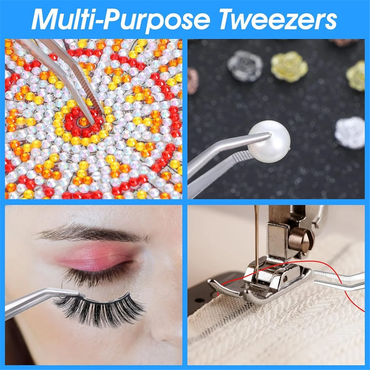 

A04I Пинцет из нержавеющей стали для изготовления с изогнутым зубчатым кончиком, универсальные щипцы, пинцет для швейной машины