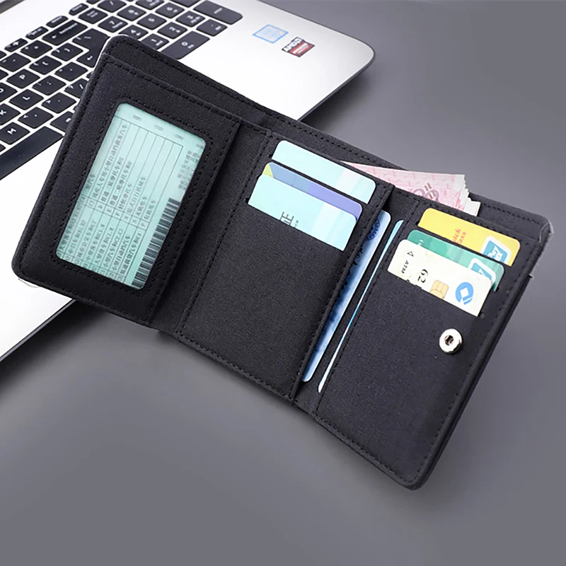 Canvas Wallet Men ID/photo Holders Black/blue/gray Card Holder Wallet Case 8 Slots Hasp Male Purse Credit Card Case