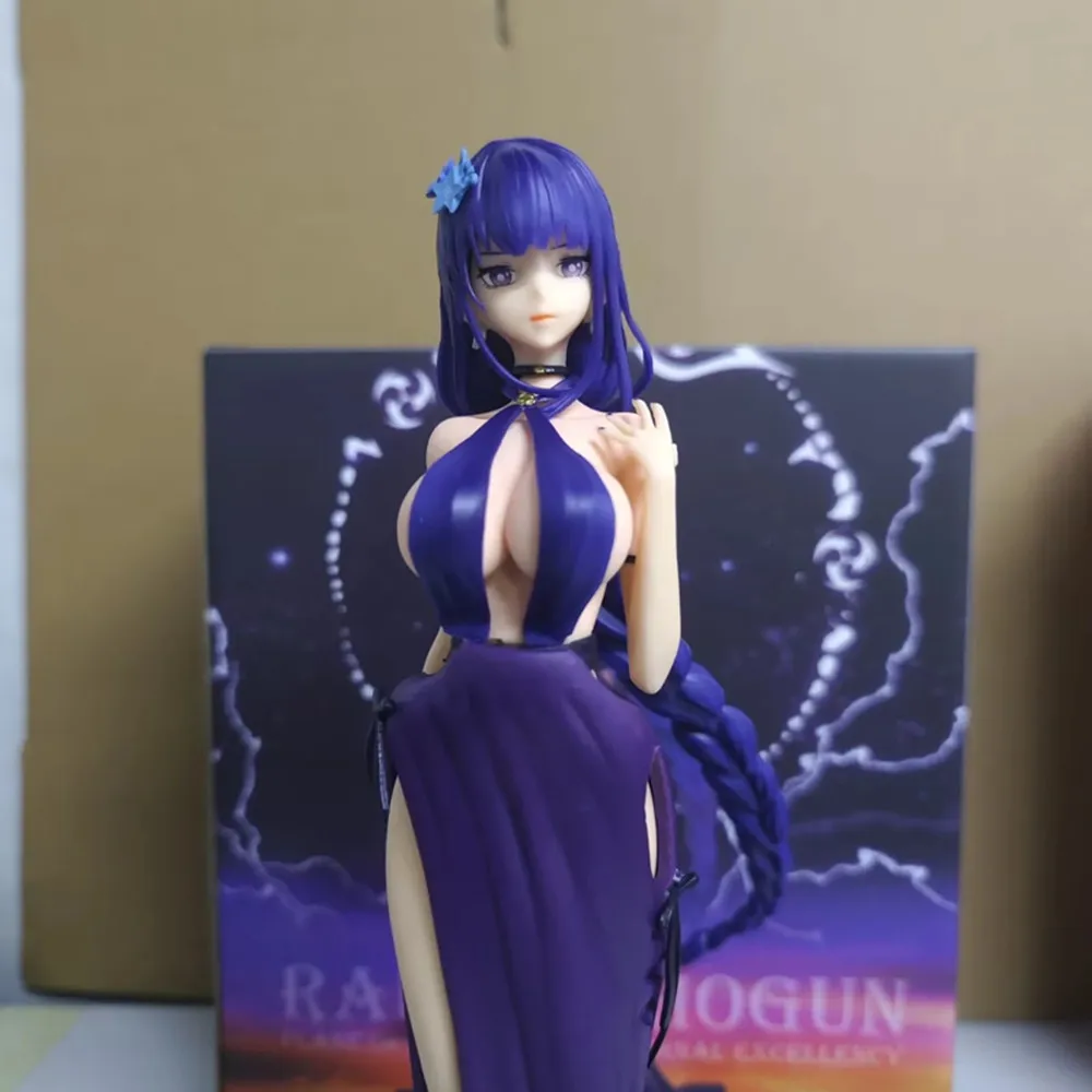 30cm Genshin Impact Game Figure Raiden Shogun Beelzebul Dinner Party Dress Hentai Anime Figures Sexy Girl Collect Doll Gift Toys