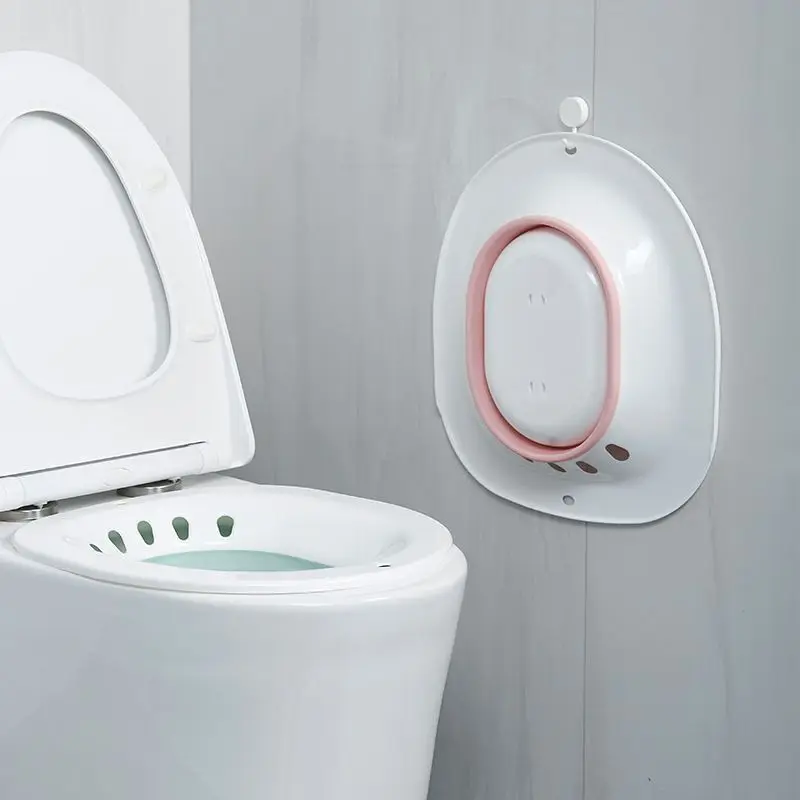 Sitzbad, Sitzbad für Hämorrhoiden, Sitzbad für Toilettensitz, Pflege nach der Geburt, Sitzbad-Set für Frauen, zusammenklappbar
