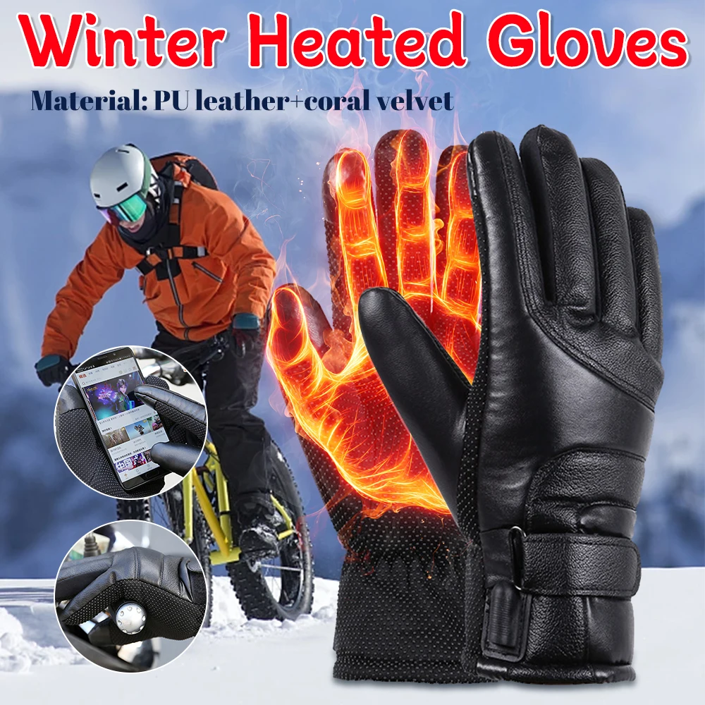 

Motorcycle USB Electric Glove Winter Warmth Cold Resistance Touch Screen Outdoor Cycling Sport Gloves Motorcycle Heating Gloves