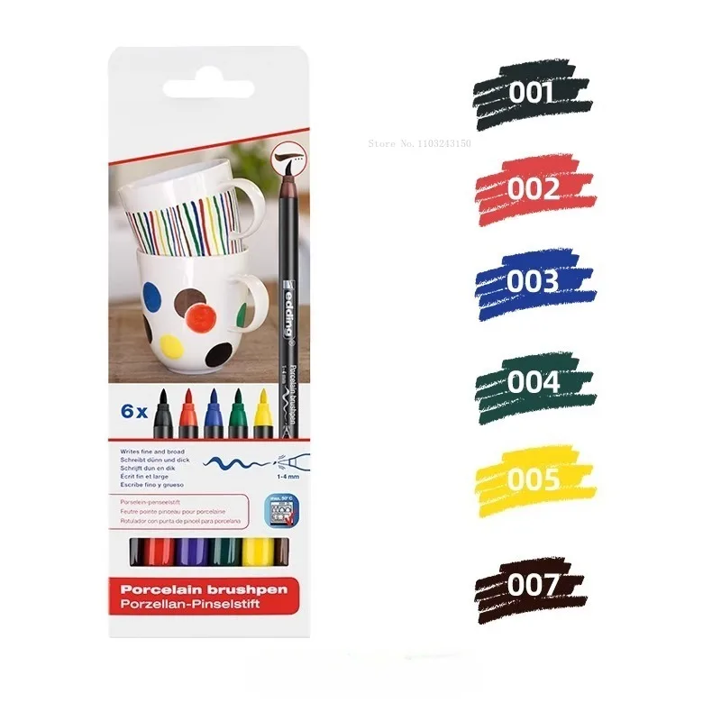 6pcs/set Basic/warm/cool Color Series Ceramic Paint Brushes Waterproof Non-fading DIY Porcelain Plate Creative Graffiti Brush
