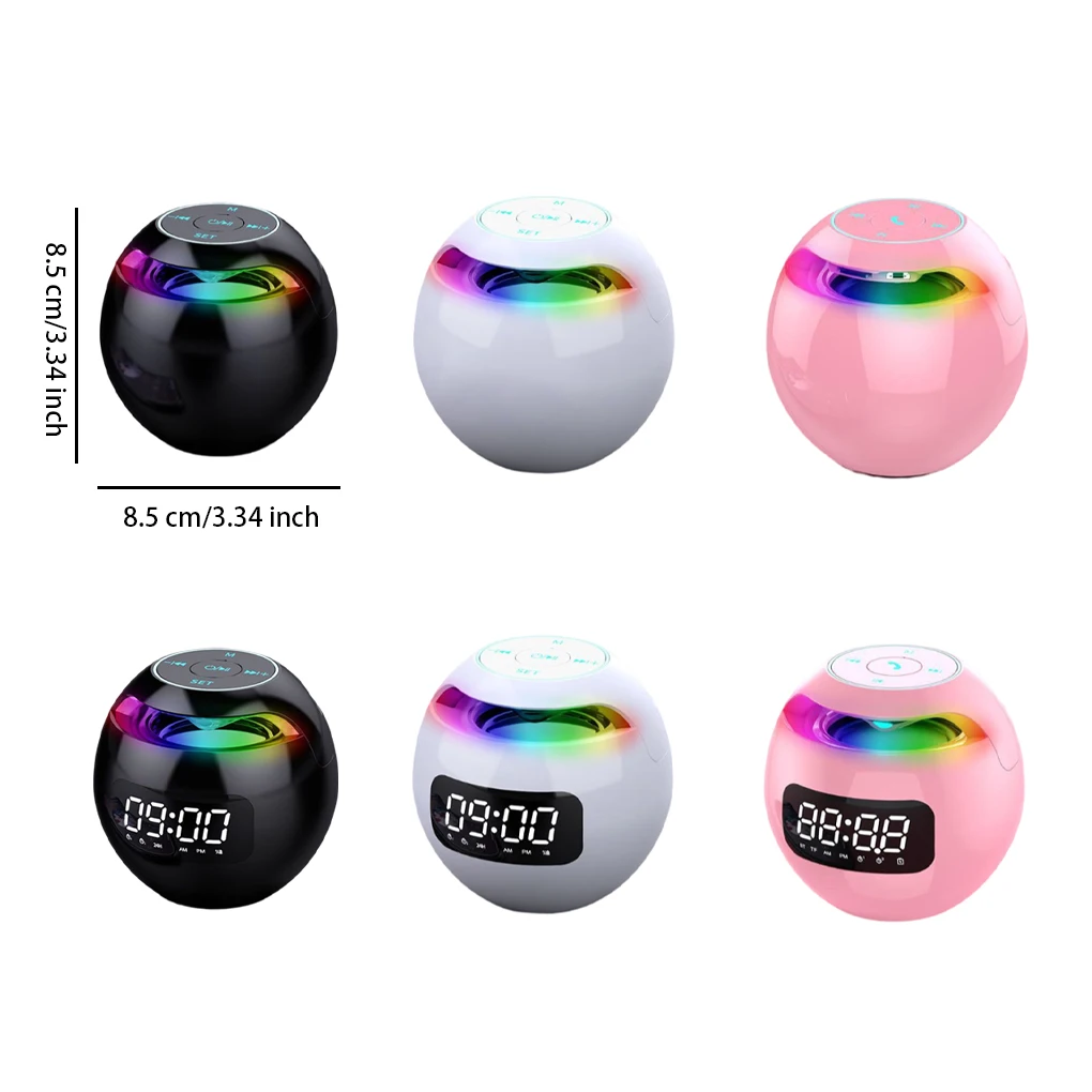 Alto-falante despertador digital reprodutor de música multiuso rosa inglês