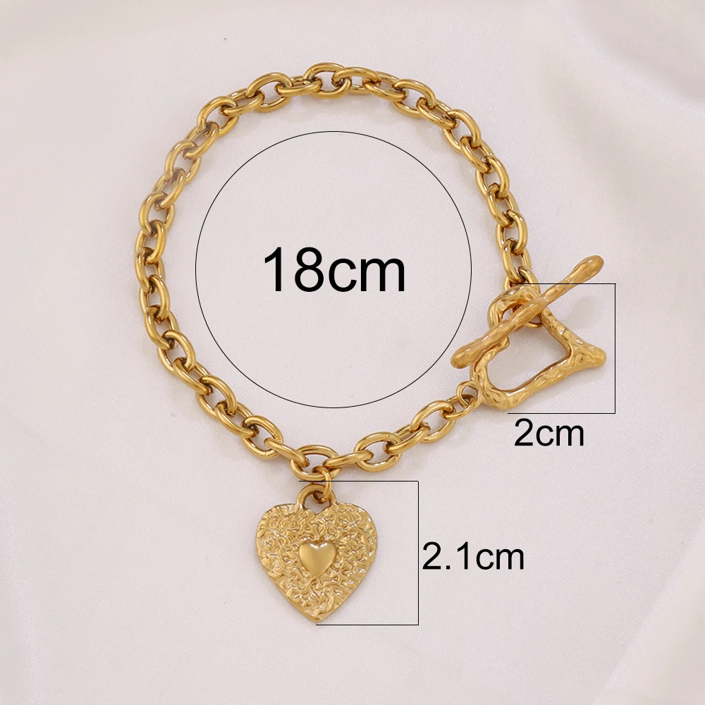 316L الفولاذ المقاوم للصدأ Bowknot القلب سلسلة سوار للنساء 18K مطلية بالذهب مرساة تبديل المشابك أساور فام مجوهرات هدايا