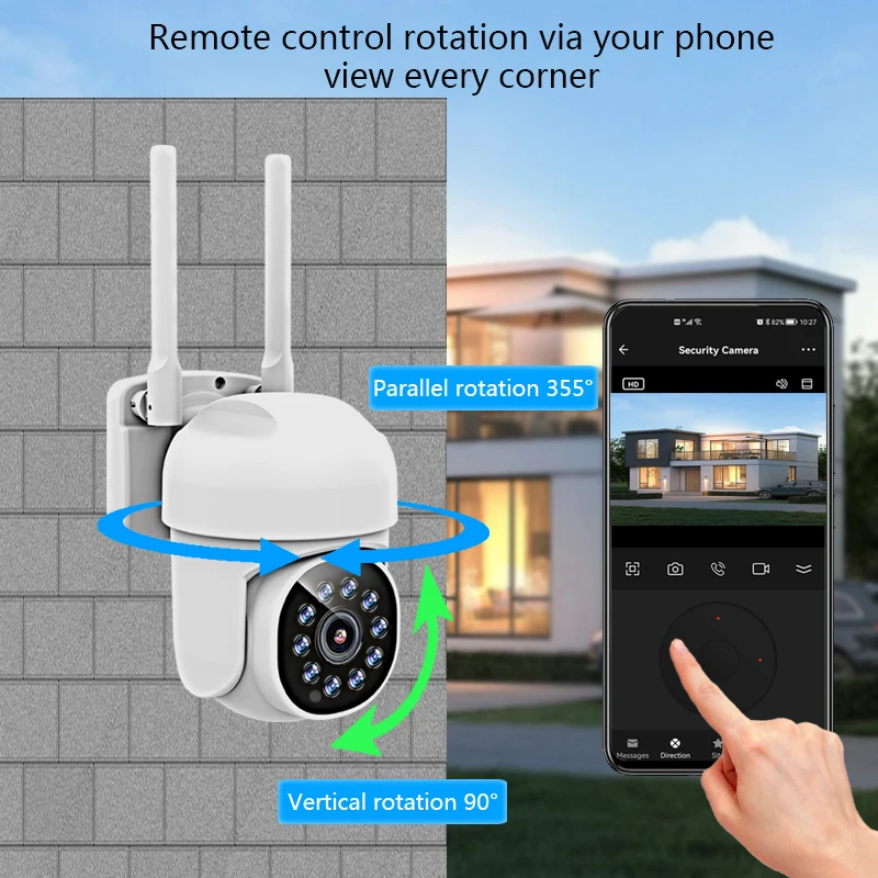 1080P 2MP Outdoor PTZ WiFi Tuya Smart Life Home Security Auto Tracking Human Detection Dome Camera CCTV Video Surveillance