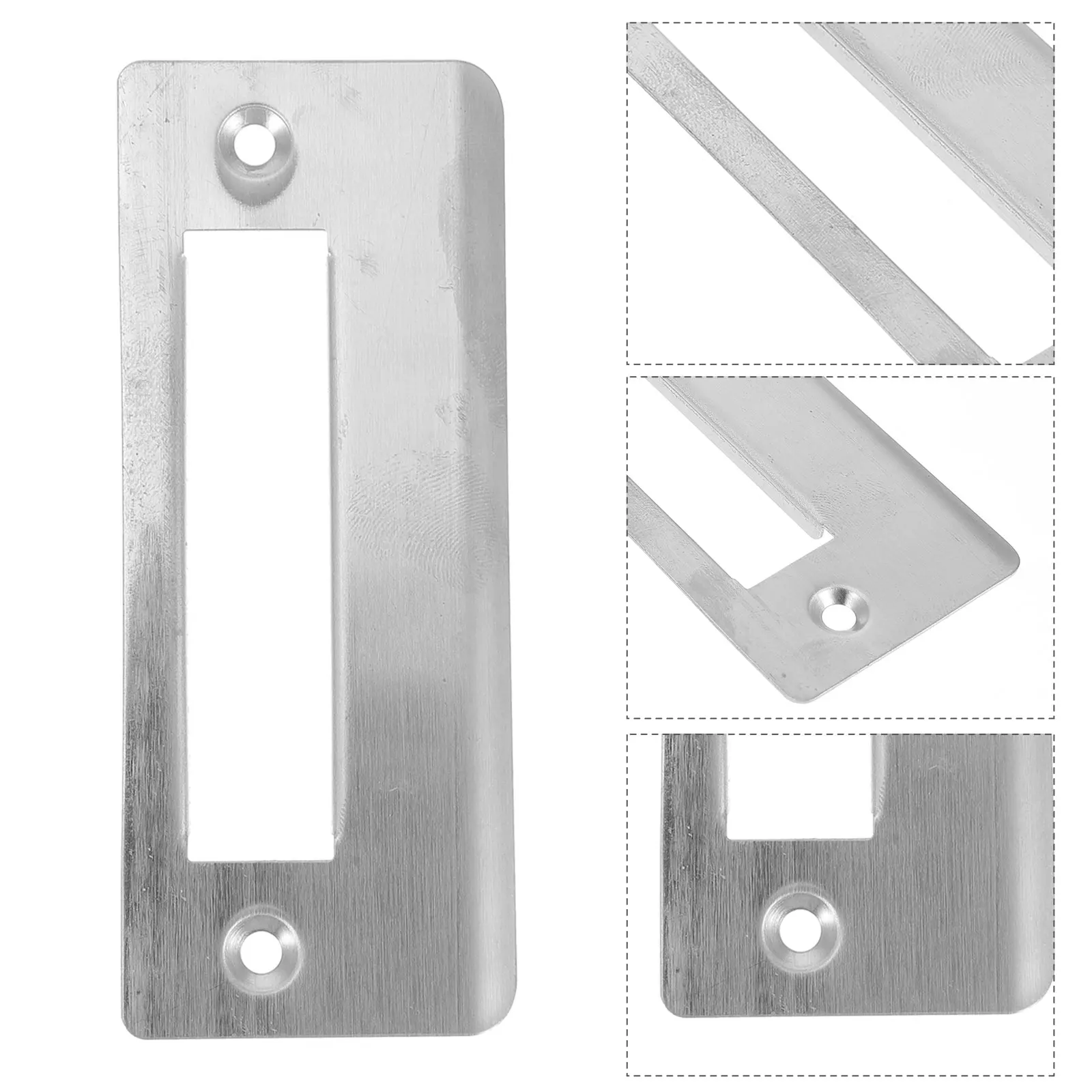 

5pcs Stainless Steel Door Strike Plate Heavy Duty Metal Reinforcement For Security Upgrade Door Guard Protection
