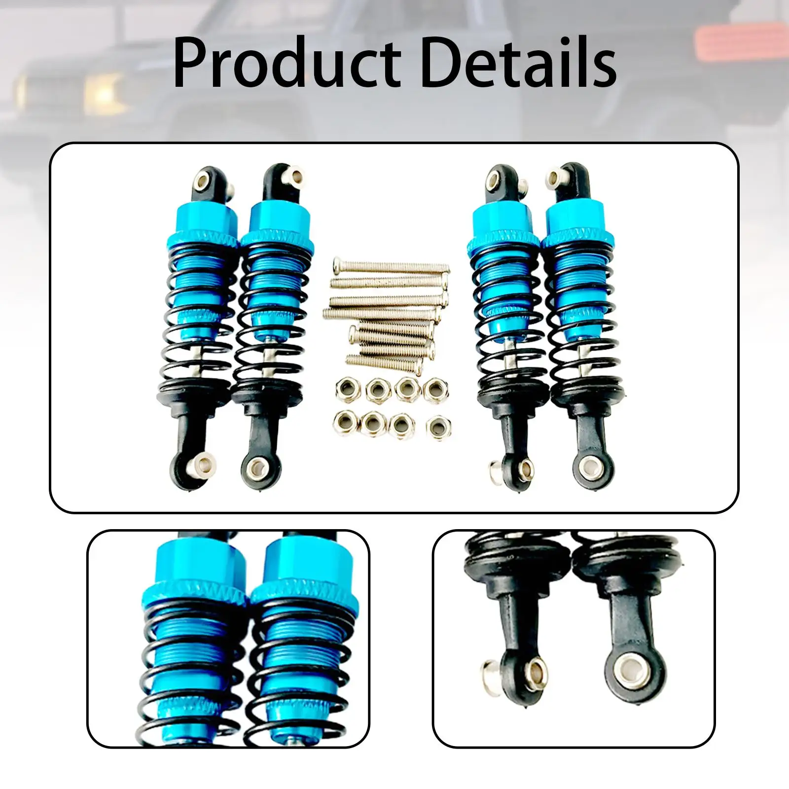 4x RC Car Shock Absorbers Dampers Set for Remote Control Car Replace Parts 1/12 1/16 Scale RC Shocks for D90 MN99S MN82 MN78