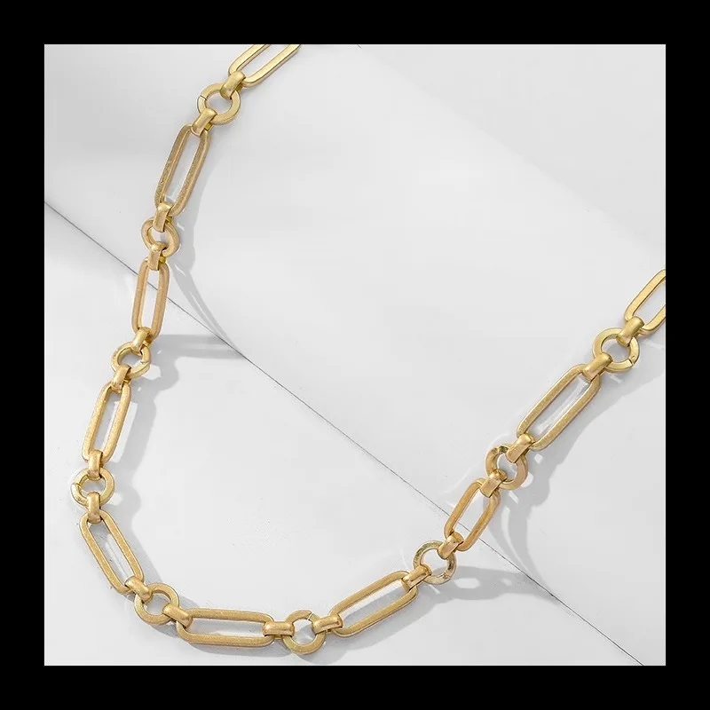 النحاس مطلي الذهب القديم الفضة معدن الكوبية قلادة الرجال والنساء الهيب هوب Ins الرياح OT مشبك تنوعا الساخن بيع قلادة