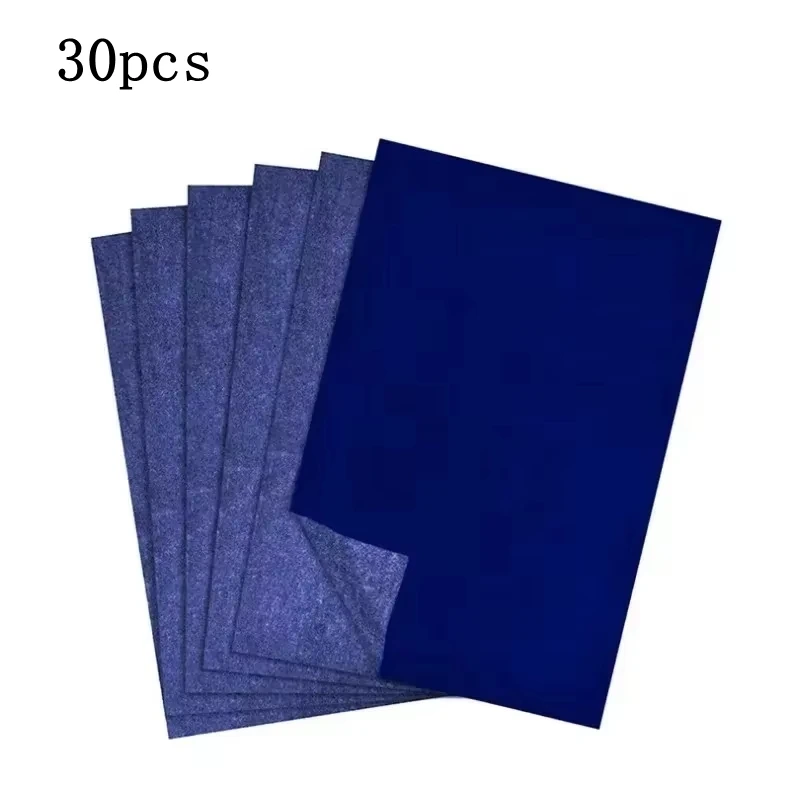 30 Stuks A4 Blauw Grafiet Kopieerpapier Carbonpapier Patroon Letters Uitwisbaar Calqueerpapier Kopieerpapier Herbruikbare Afbeelding Voor Kantoorgebruik