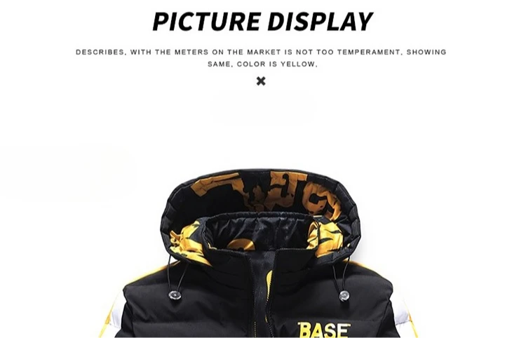 Thick Hooded Parkas Men Double-Sided Wear Men's Puffer Jacket Outdoor Winter Thickened Down Coat Letter Print Casual Parka Coats