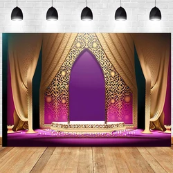 Aladdin Party Background Curtain Arabian Muslim Mosque Decor Oriental Islam Decoration Banner Palace Photo Backdrop Photography