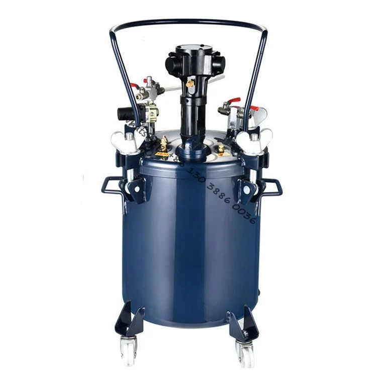 304 Stainless Steel Mixing Spray Paint Pressure Pot Tank with 60L Air Powered Mixing Agitator Automatic Agitating Pressure Tank