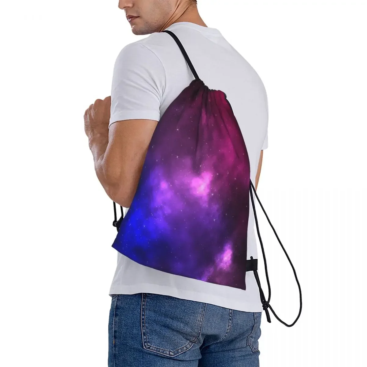 Sacs à dos Galaxy Bisexual Pride pour hommes et femmes, sacs à cordon de proximité portables, sac de rangement de poche Bundle, sac à livres d'école, mode