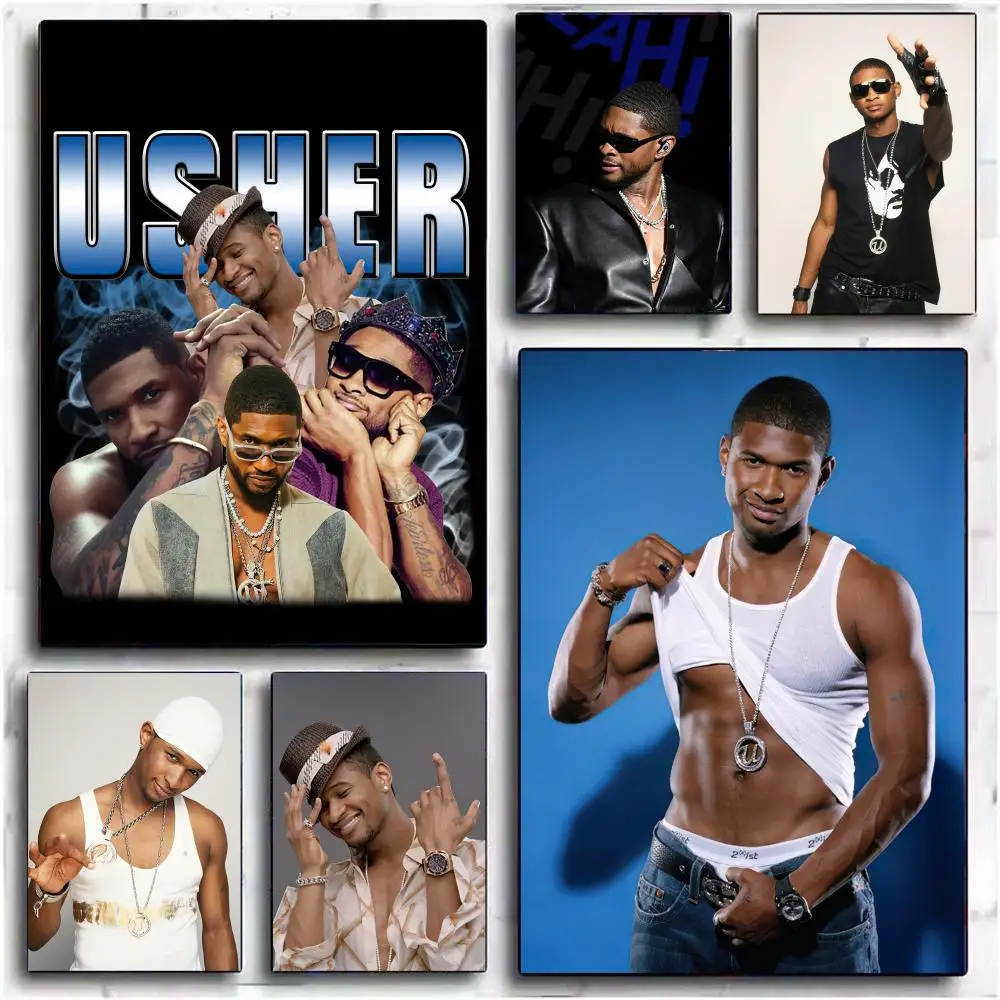 Póster de cantante genial u-usher, decoración artística de pared para habitación, pegatinas impermeables para decoración del hogar, Bar y dormitorio