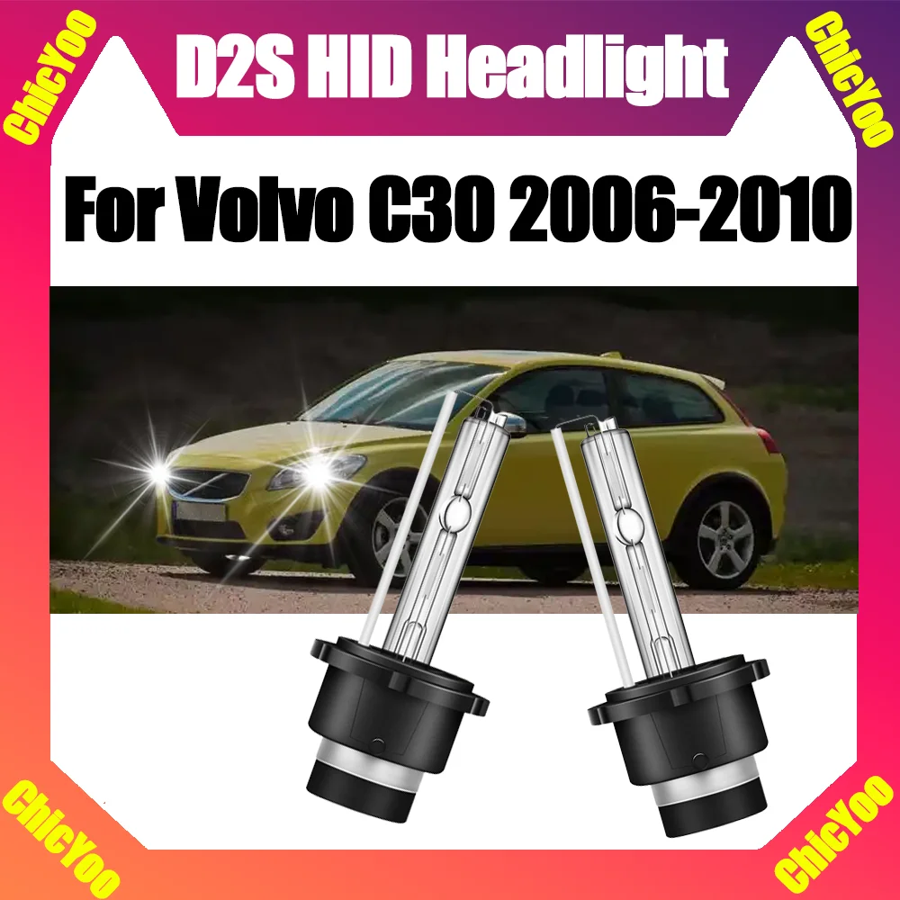 

2PCS 6000K White D2S Xenon Headlight Bulbs 20000LM High Power Super Bright Xenon Light For Volvo C30 2006 2007 2008 2009 2010