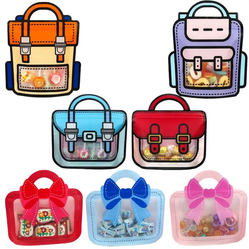 Candy Gift Bag For Kids 10-Piece Reusable Christmas Snack Bags With Handle Kindergarten Fillable Goodie Bag For Snacks Toys Cand