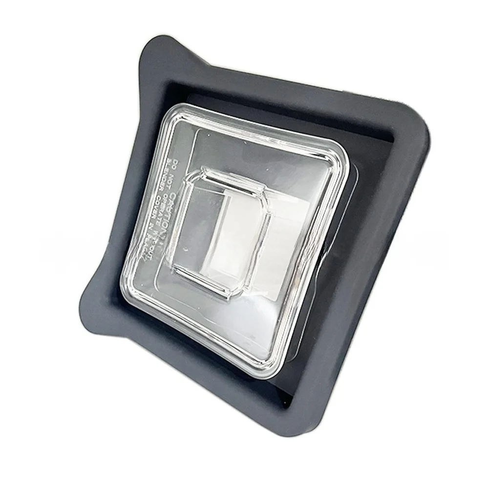 Grey Square Blender Lid Replacement Transparent Cover For Blendtec Sand Ice Breaker Easy Install Plastic Mixer Cup Top