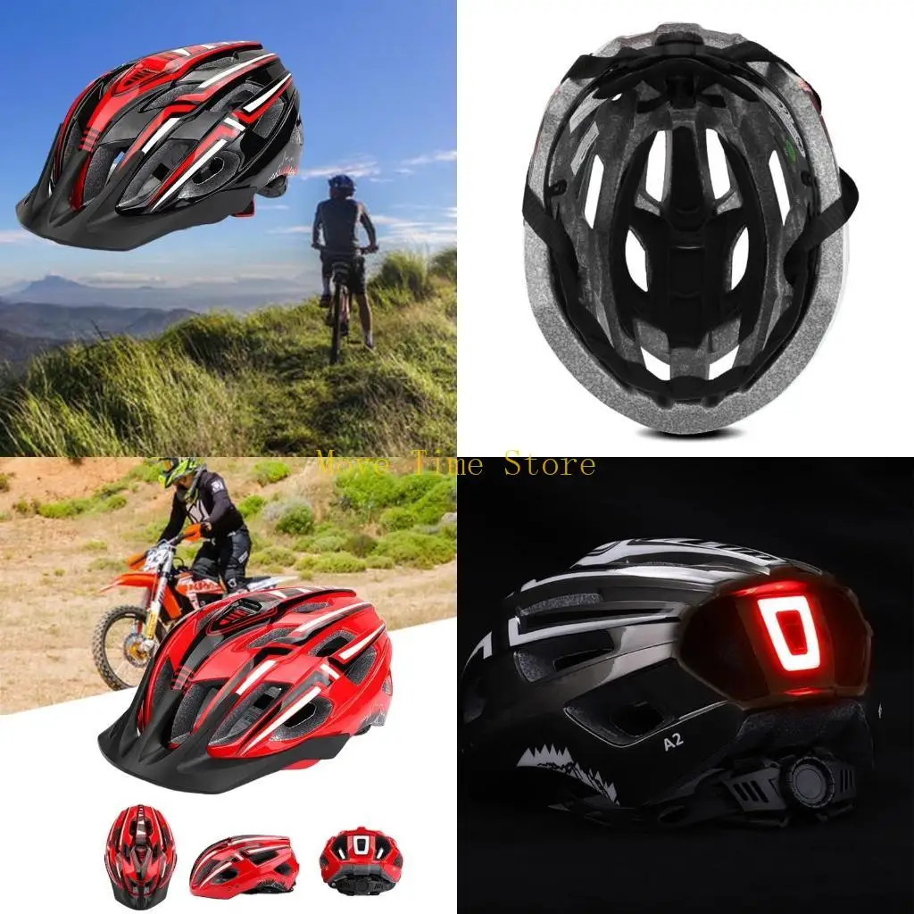 

92ME Men Women Unisex LED Light MTB Bike Helmet MTB Mountain Riding Cycling Safety Cap Hat