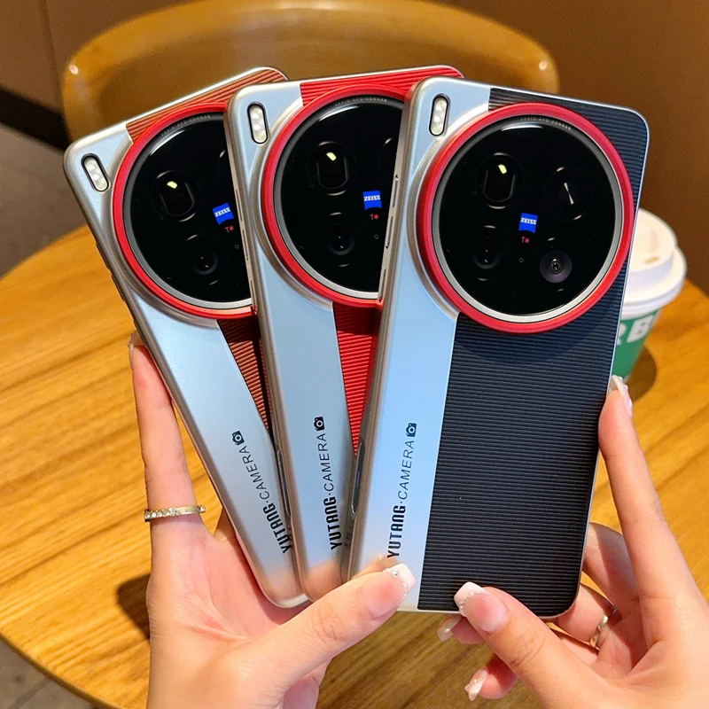 สําหรับ Vivo X200s X200 Ultra กรณีแฟชั่น Textured ลายหนัง PU + กรอบไฟฟ้าป้องกันกล้องสําหรับ X 200 Ultra