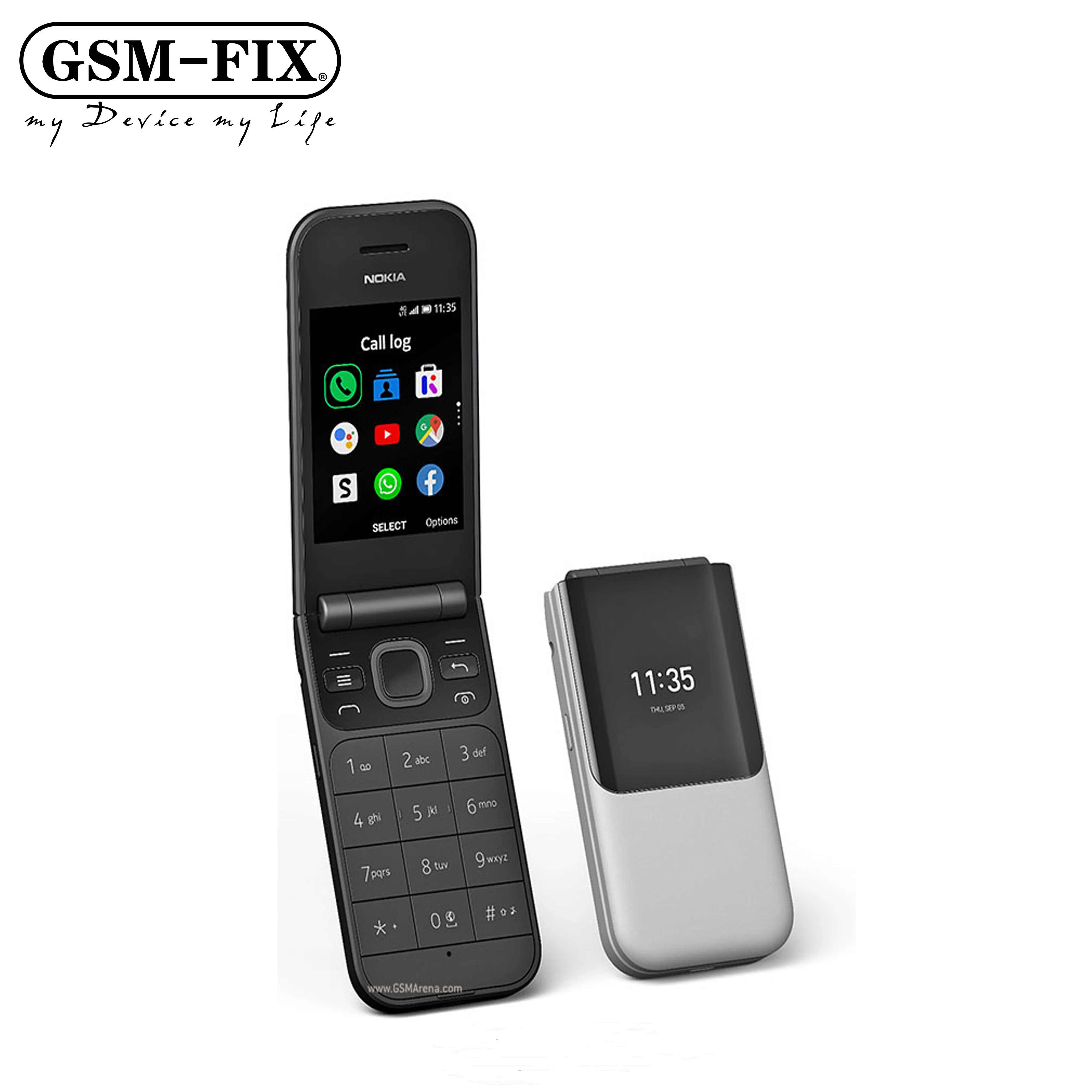 GSM-FIX 노키아 2720 플립 2019 싱글 심, 슈퍼 저렴한 오리지널 심플 팩토리 언락 GSM 모바일 4G 휴대폰