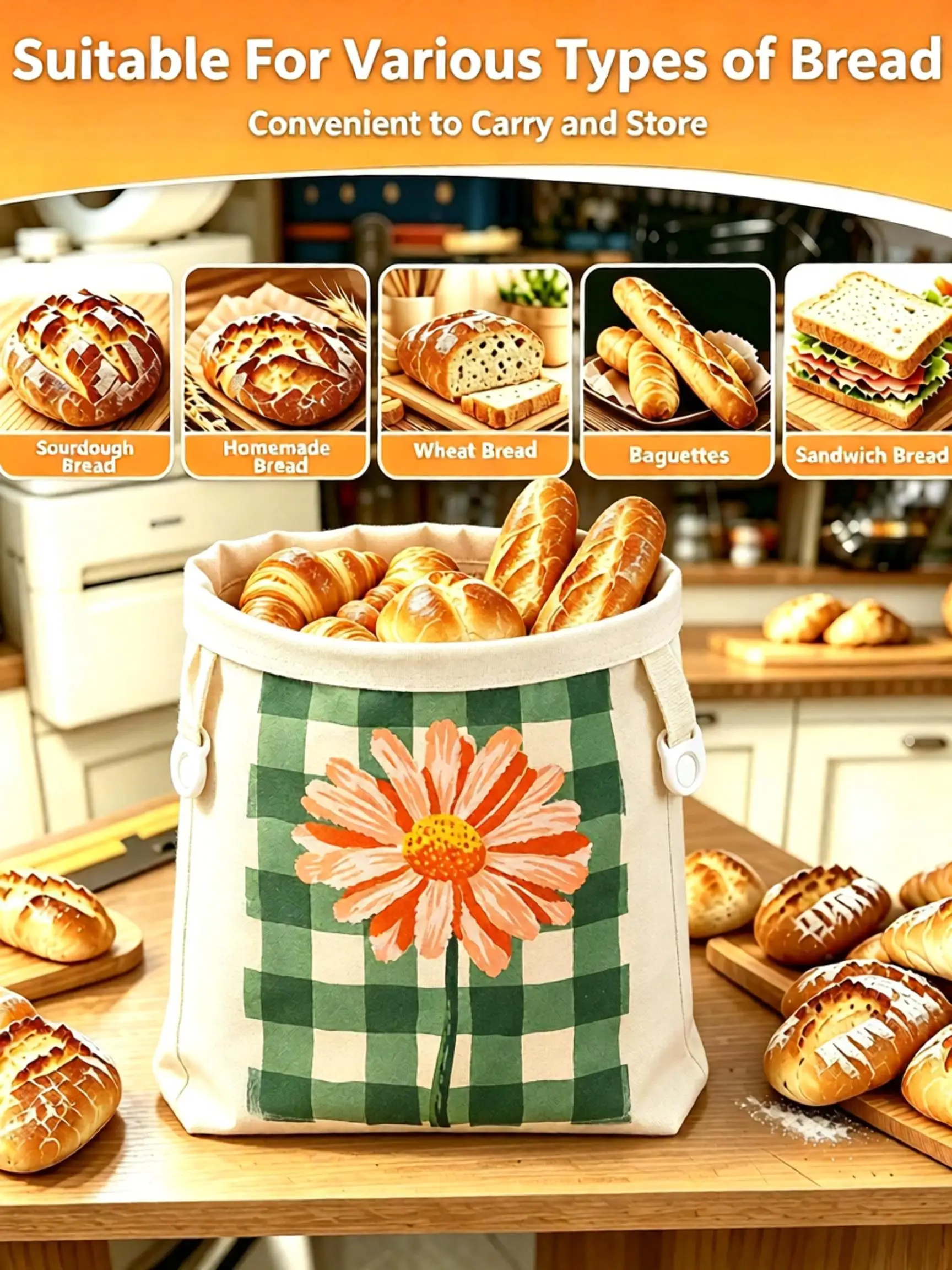 Reusable DesignThis bread keeper is designed to be reused, making it a sustainable alternative to single-use plastic bags.Eco-Fr