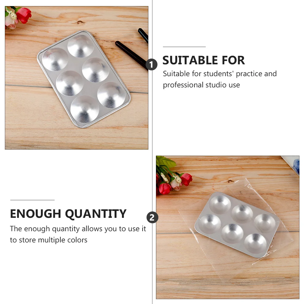 

2Pcs Paint Mixing Tray Aluminum Palette Durable Color Storage Board for Artists Students Pigment Holder Painting Accessory