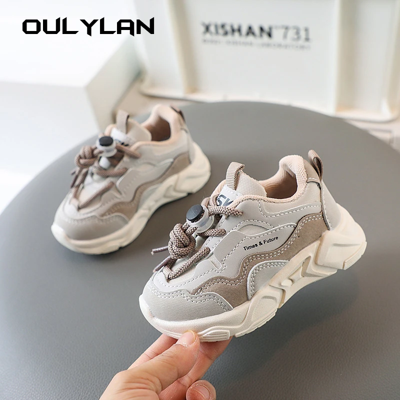 Trendy Children Shoes Spring Autumn Casual Sports Sneakers Breathable Running Shoes 1-6-year-old Baby Shoes Soft Sole Leather